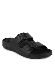 Totes Black Solbounce Ladies Adjustable Double Buckle Slides - Image 1 of 5
