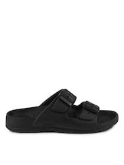 Totes Black Solbounce Ladies Adjustable Double Buckle Slides - Image 2 of 5