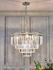 Dar Lighting Grey Vyana 4 Light 4 Tier Pendant Ceiling Light - Image 1 of 5