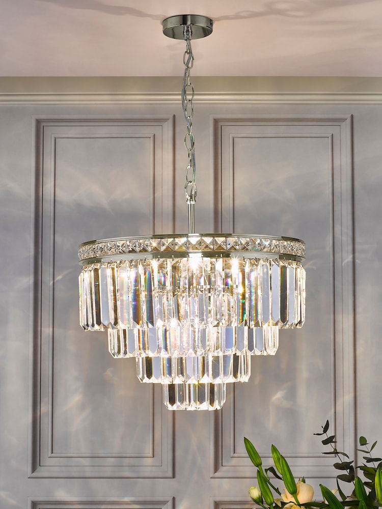 Dar Lighting Grey Vyana 4 Light 4 Tier Pendant Ceiling Light - Image 1 of 5