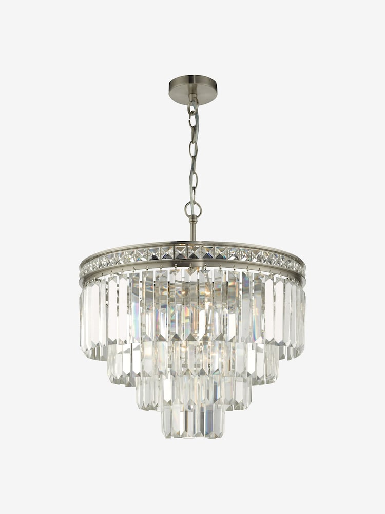 Dar Lighting Grey Vyana 4 Light 4 Tier Pendant Ceiling Light - Image 2 of 5