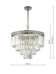 Dar Lighting Grey Vyana 4 Light 4 Tier Pendant Ceiling Light - Image 5 of 5