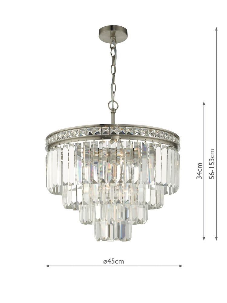 Dar Lighting Grey Vyana 4 Light 4 Tier Pendant Ceiling Light - Image 5 of 5