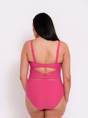 Curvy Kate Pink First Class Plunge Swimsuit - Image 2 of 5