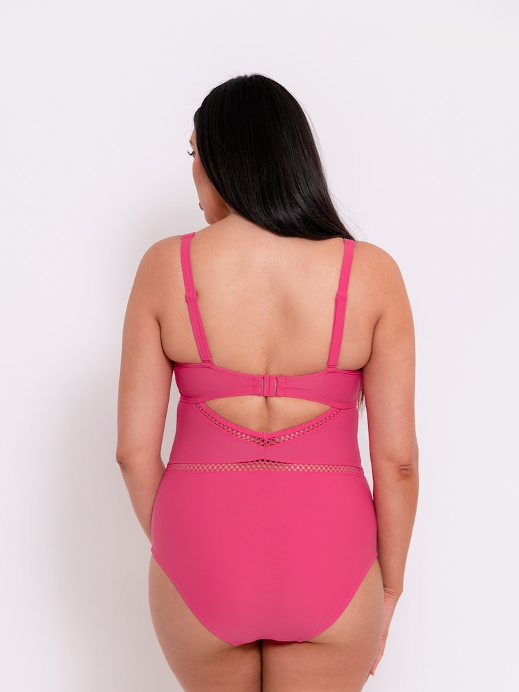 Curvy Kate Pink First Class Plunge Swimsuit - Image 2 of 5