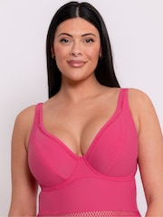Curvy Kate Pink First Class Plunge Swimsuit - Image 3 of 5