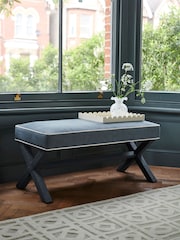 Nina Campbell Clabon Indigo Blue Rosebury Bench - Image 1 of 7