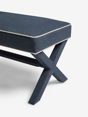 Nina Campbell Clabon Indigo Blue Rosebury Bench - Image 6 of 7