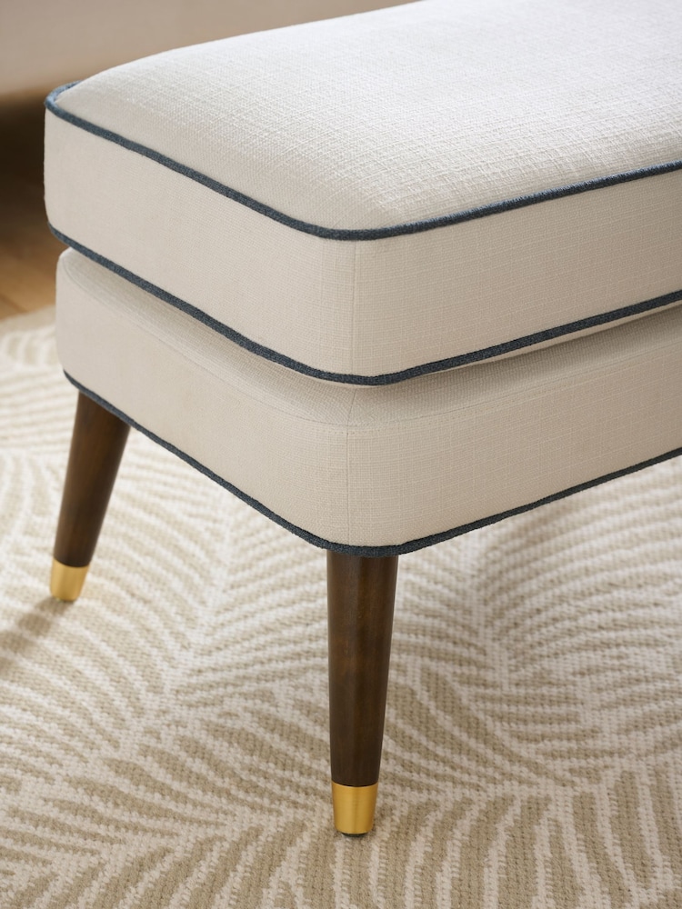 Nina Campbell Clabon Natural Rosebury Footstool - Image 2 of 6