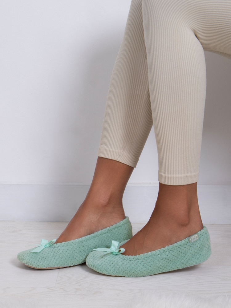 Totes Green Isotoner Popcorn Slippers - Image 1 of 1