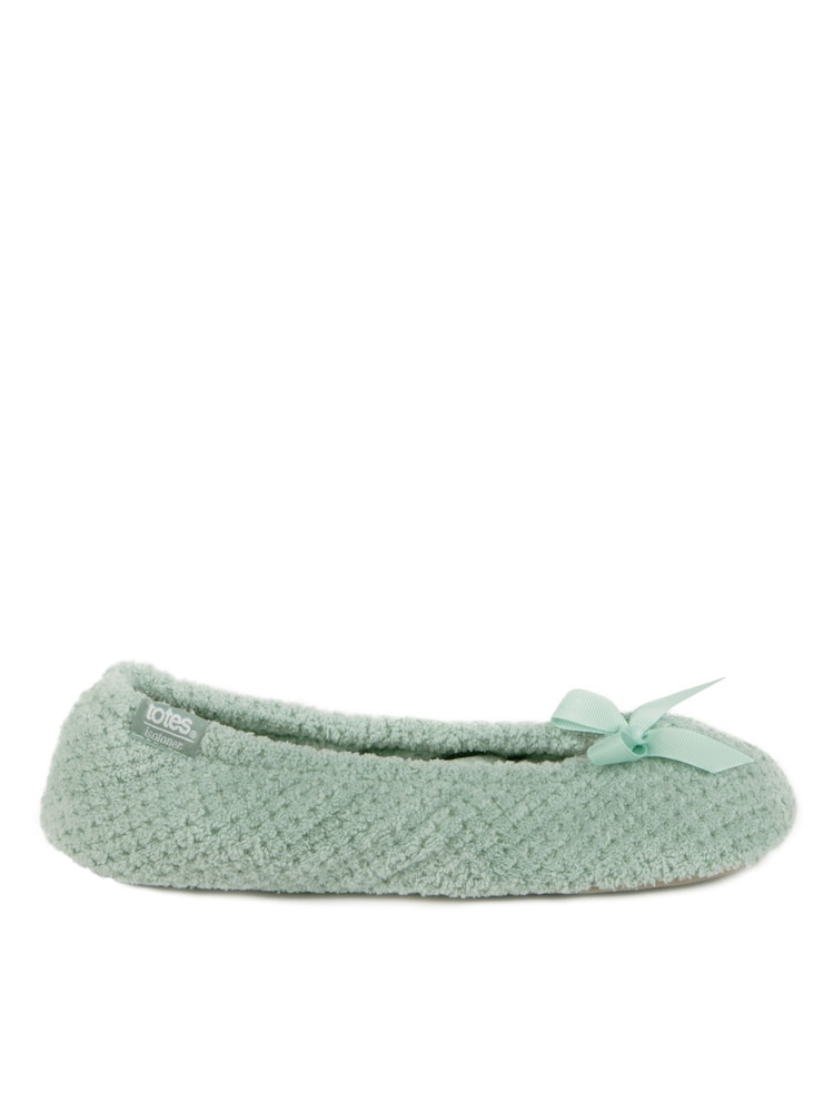 Totes Green Isotoner Popcorn Slippers - Image 2 of 5