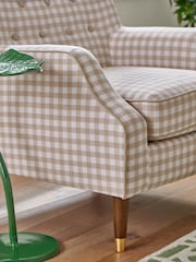 Nina Campbell Natural Bracken Gingham Check Walton Accent Chair - Image 2 of 8