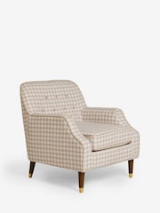 Nina Campbell Natural Bracken Gingham Check Walton Accent Chair - Image 5 of 8