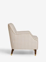 Nina Campbell Natural Bracken Gingham Check Walton Accent Chair - Image 6 of 8