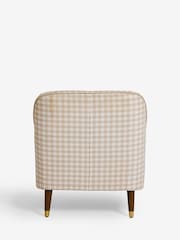 Nina Campbell Natural Bracken Gingham Check Walton Accent Chair - Image 7 of 8