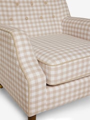 Nina Campbell Natural Bracken Gingham Check Walton Accent Chair - Image 8 of 8