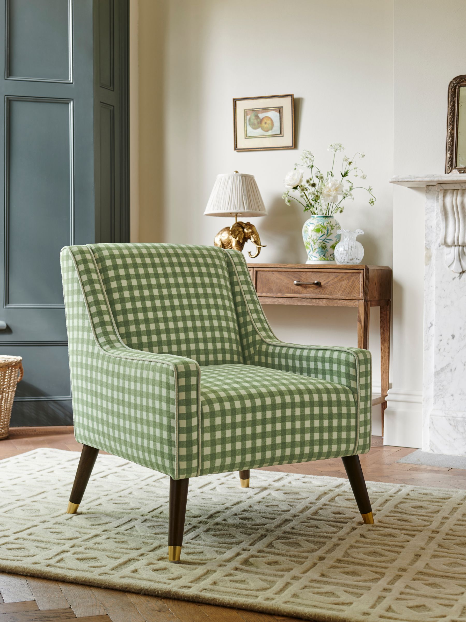 Buy Nina Campbell Green Bracken Check Rosebury Accent Chair from the Next UK online shop
