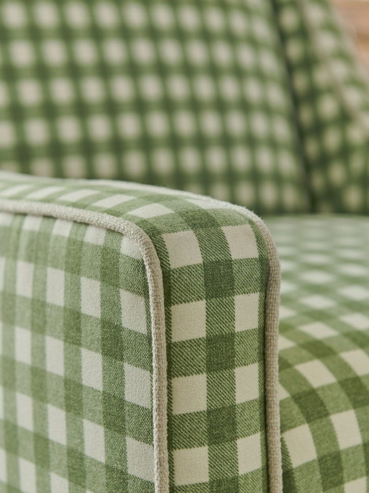 Nina Campbell Green Bracken Gingham Check Rosebury Accent Chair - Image 2 of 8