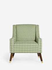 Nina Campbell Green Bracken Gingham Check Rosebury Accent Chair - Image 3 of 8