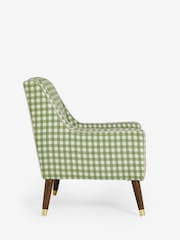 Nina Campbell Green Bracken Gingham Check Rosebury Accent Chair - Image 6 of 8