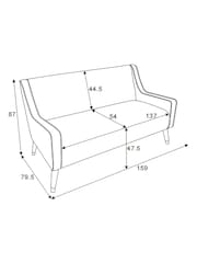 Nina Campbell Clabon Natural Rosebury Small 2 Seater Sofa - Image 4 of 9