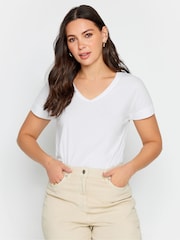 Blanco - Camiseta con cuello de pico PREMIUM de Long Tall Sally - Imagen 1 de 4