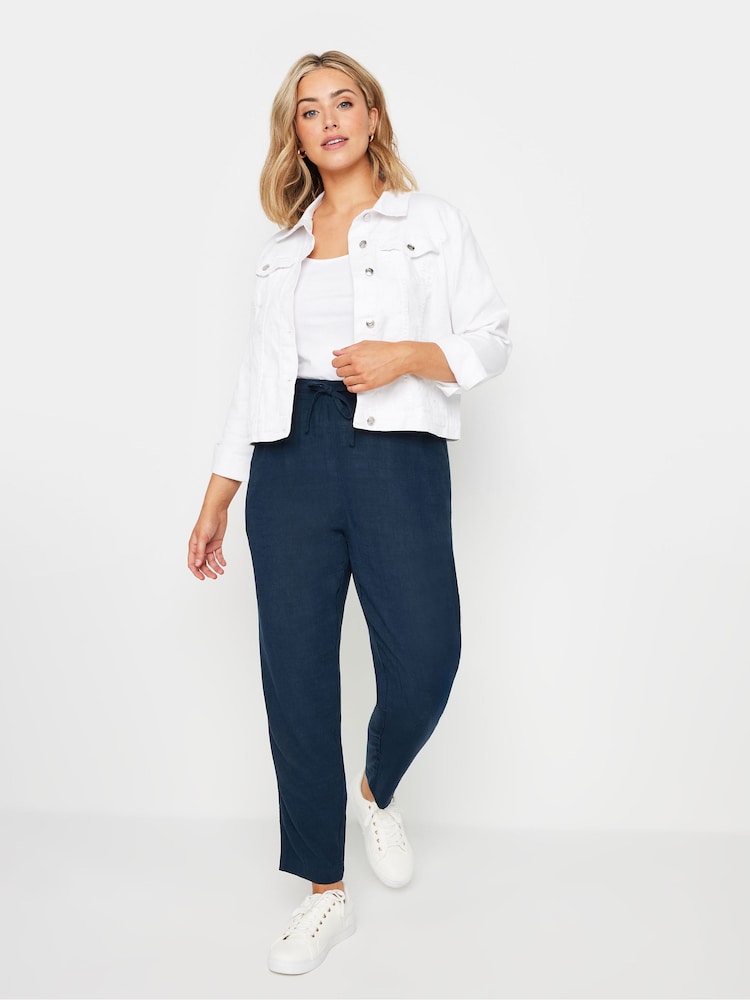 M&Co Blue Linen Joggers - Image 2 of 4