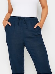 M&Co Blue Linen Joggers - Image 3 of 4