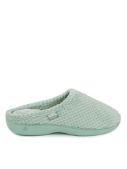 Totes Green Isotoner Popcorn Terry Mules Slippers - Image 2 of 5