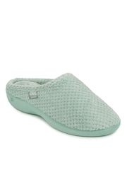 Totes Green Isotoner Popcorn Terry Mules Slippers - Image 3 of 5
