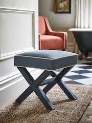 Nina Campbell Clabon Indigo Blue Rosebury Footstool - Image 1 of 8