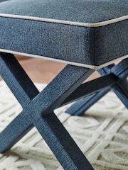 Nina Campbell Clabon Indigo Blue Rosebury Footstool - Image 7 of 8