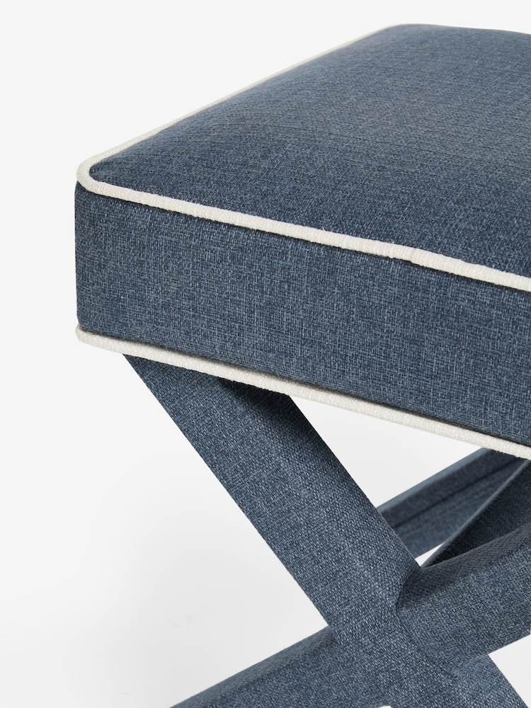 Nina Campbell Clabon Indigo Blue Rosebury Footstool - Image 8 of 8