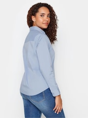 M&Co Blue White Cotton Poplin Long Sleeve Shirt - Image 3 of 4