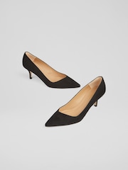 LK Bennett Suede Asymmetric Čevelj ali Škorenj z visoko, ozko peto, ukrivljeno pod čevelj Courts - Slika 3 iz 4