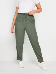 Зеленый - M&Co Linen Joggers - Изображение 1 из 5