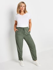 Зеленый - M&Co Linen Joggers - Изображение 2 из 5