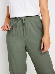 Зеленый - M&Co Linen Joggers - Изображение 4 из 5