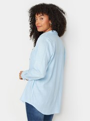 M&Co Blue Linen Button Up Shirt - Image 3 of 5