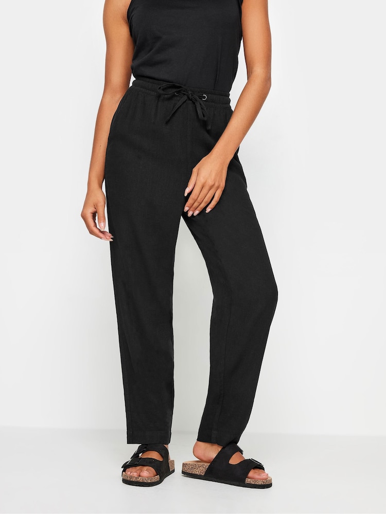 M&Co Black Petite Linen Joggers - Image 1 of 4
