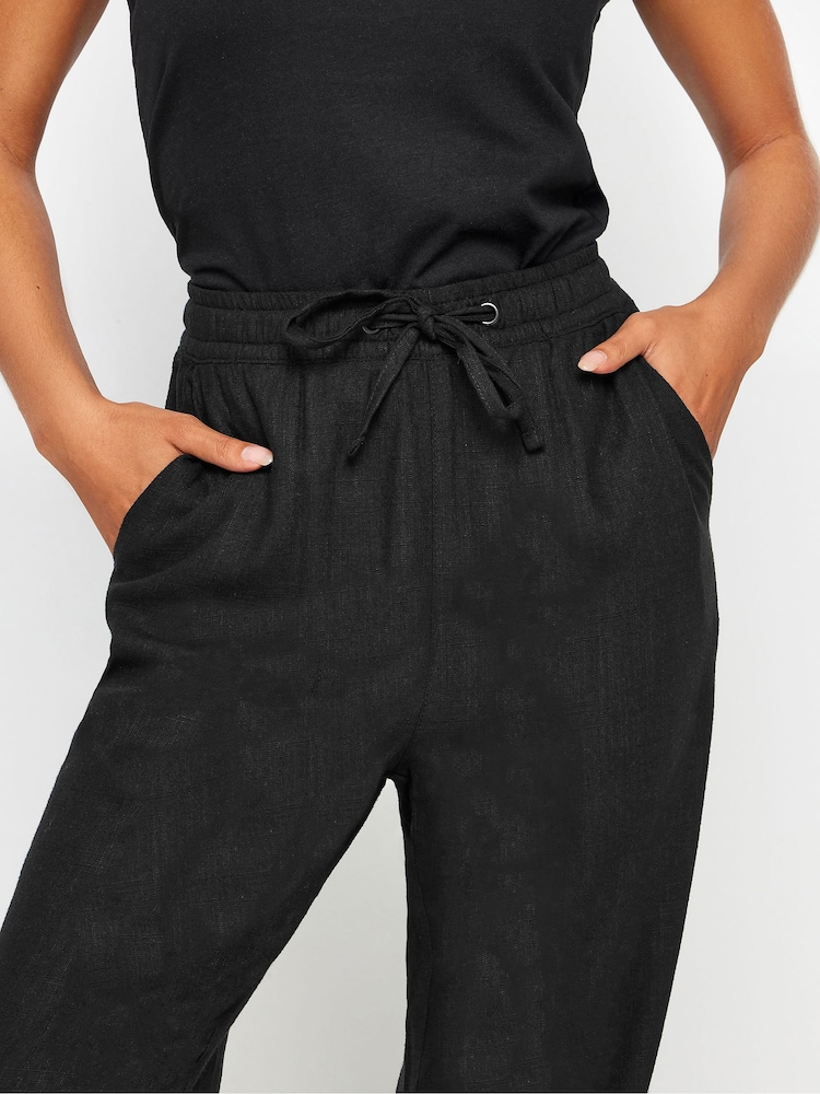 M&Co Black Petite Linen Joggers - Image 4 of 4