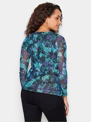 Blau - M&Co Mesh Long Sleeve Top - Bild 2 von 4
