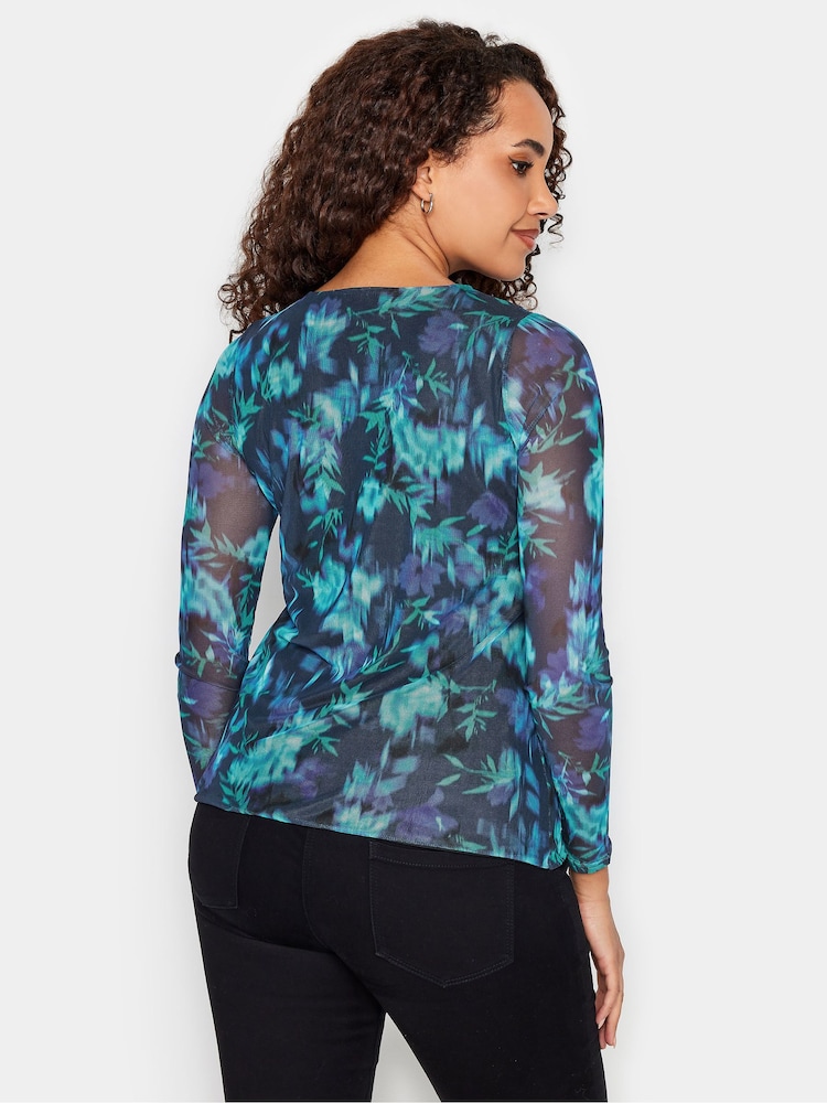 Blau - M&Co Mesh Long Sleeve Top - Bild 2 von 4