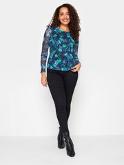 Blau - M&Co Mesh Long Sleeve Top - Bild 3 von 4