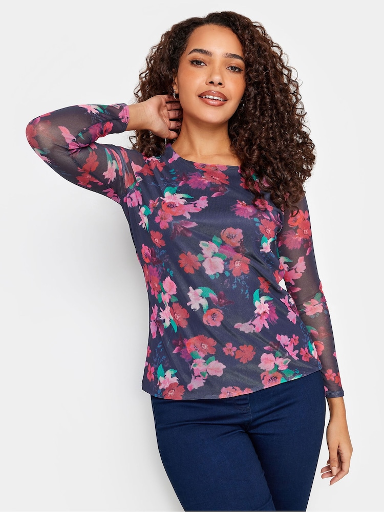 Pink - M&Co Mesh Long Sleeve Top - Bild 1 von 4
