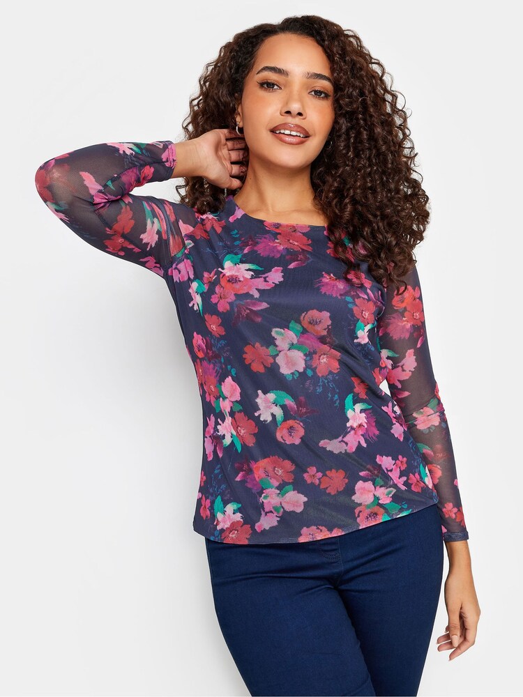 Pink - M&Co Mesh Long Sleeve Top - Bild 1 von 4 Pink - M&Co Mesh Long Sleeve Top - Bild 1 von 4