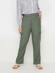 M&Co Green Relaxed Linen Cargo Trousers - Image 2 of 5