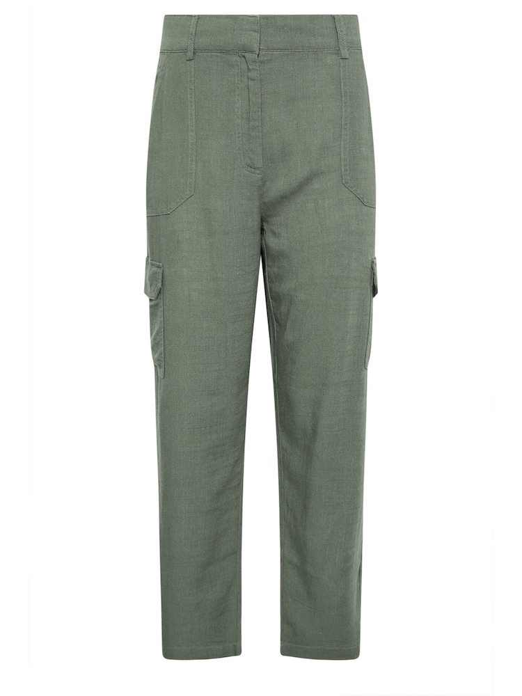 M&Co Green Relaxed Linen Cargo Trousers - Image 5 of 5