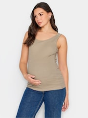 Long Tall Sally Natural Ribbed Nursing Vest With Poppers - Image 1 of 4
