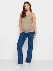 Long Tall Sally Natural Ribbed Nursing Vest With Poppers - Image 3 of 4